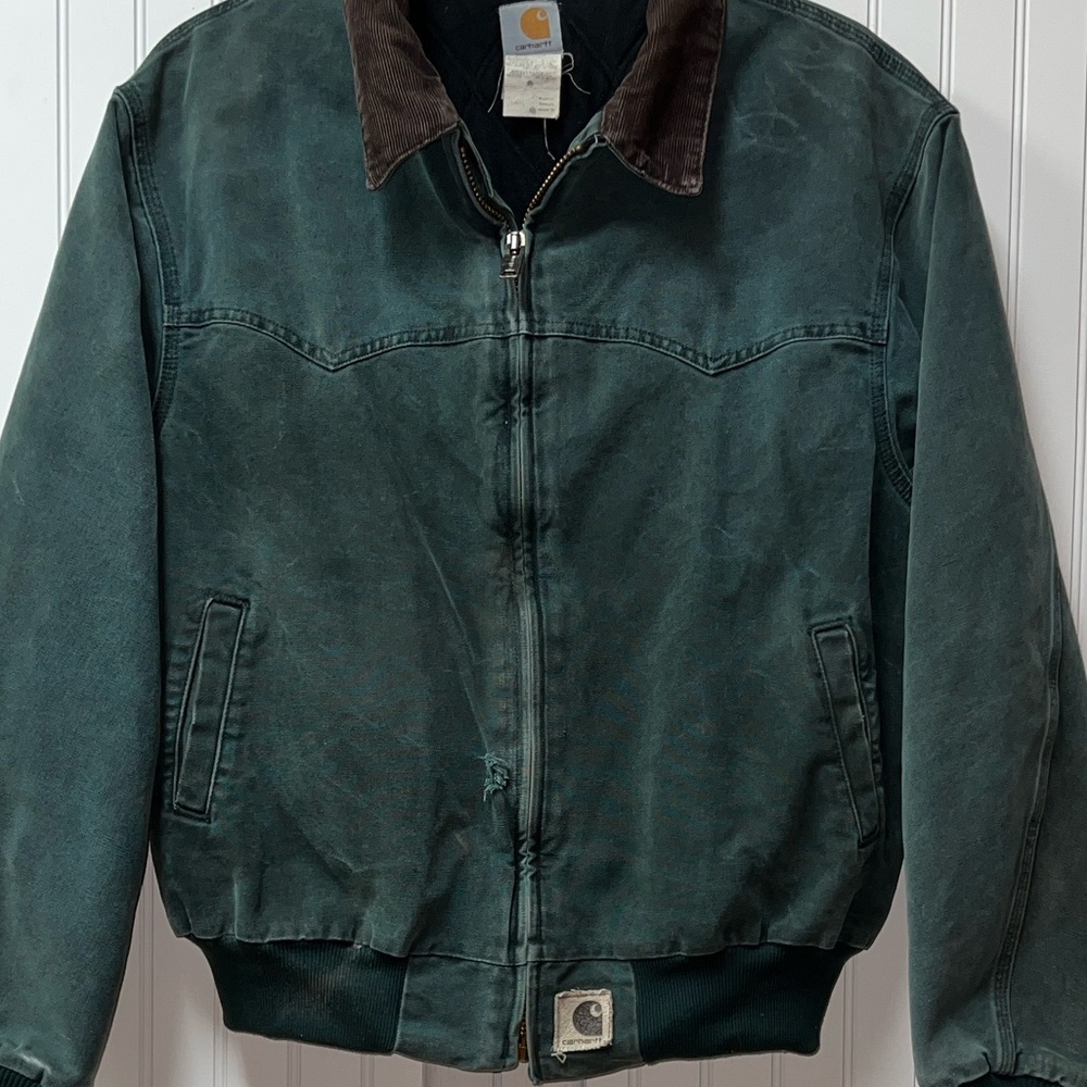 Carhartt Thrashed Green Santa Fe Jacket XXL Vintage